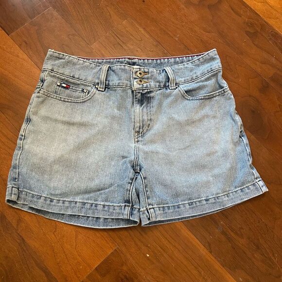 Tommy‎ Hilfiger vintage women's denim jean mom short size 8 double button - Picture 1 of 9